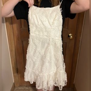 white one shoulder lace dress from Selfie Leslie.